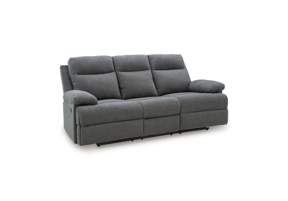 Side-Swipe Charcoal Reclining Sofa