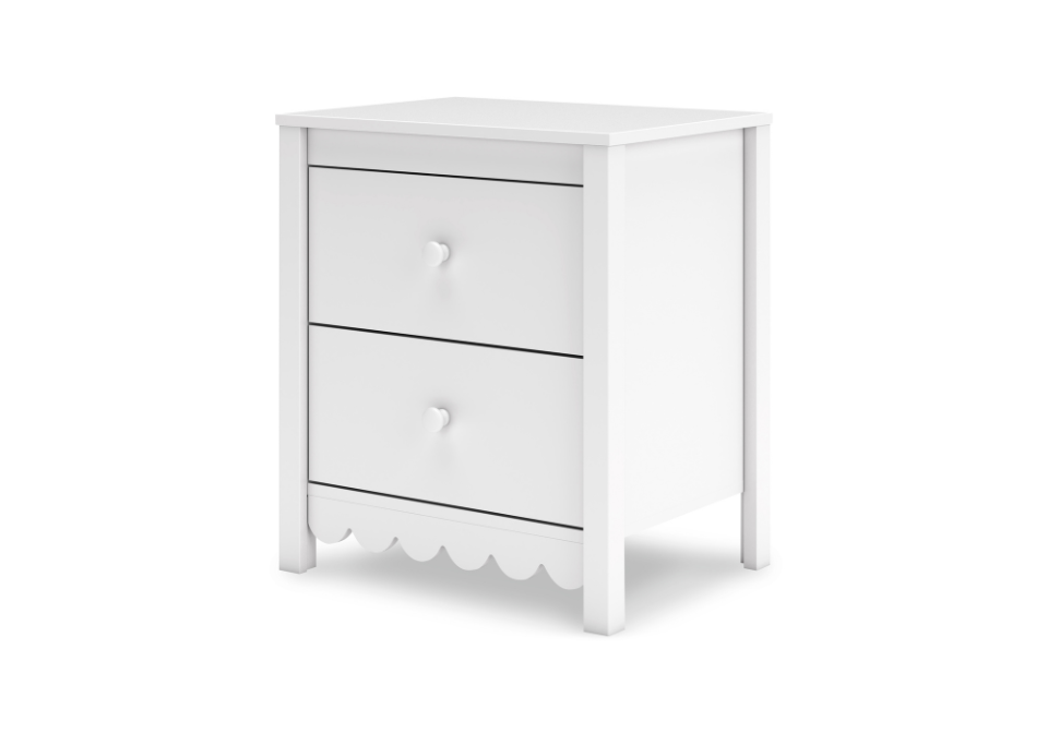 Hallityn White Two Drawer Nightstand