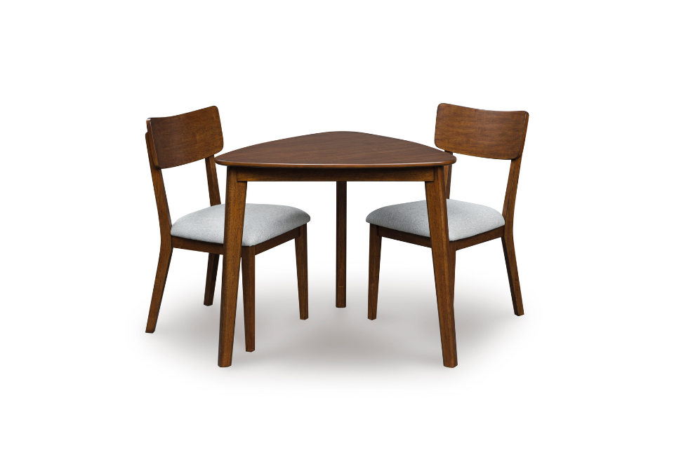 Tameride Brown Triangle Dining Room Table w/ 2 Chairs