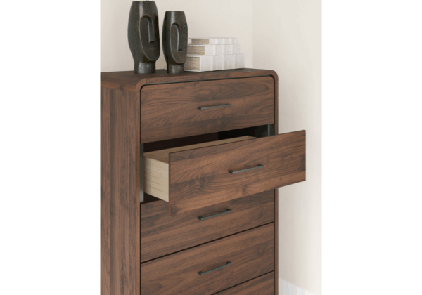Fortlorn Walnut Brown Five-Drawer Chest - Image 4