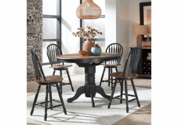 Carolina Crossing Black Gathering Table with 4 Stools