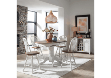 Carolina Crossing White Gathering Table with 4 Stools
