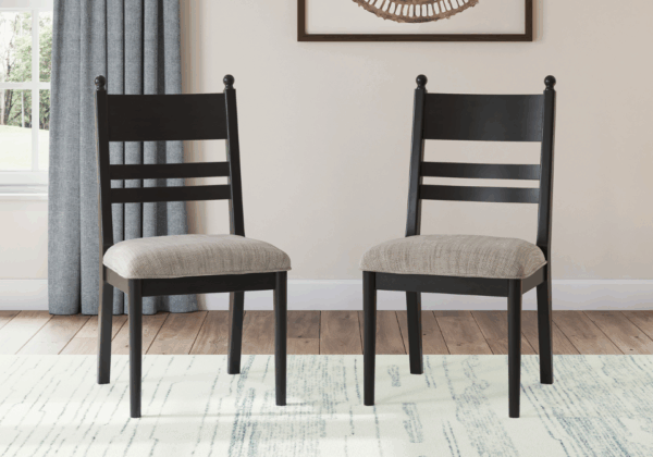 Greddinton Black Dining Upholstered Side Chair - Image 2