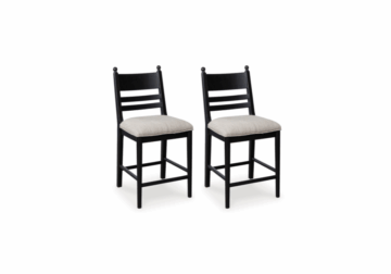 Greddinton Black Upholstered Barstool