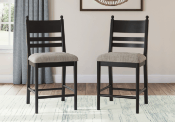 Alternative view of Greddinton Black Upholstered Barstool