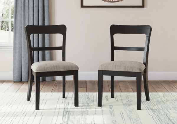 Greddinton Black Upholstered Dining Chair - Image 2