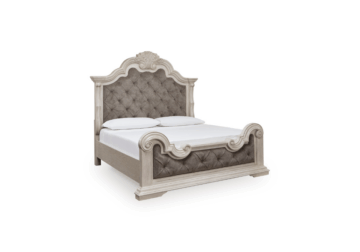 Bruchandi Antique White Upholstered King Bed