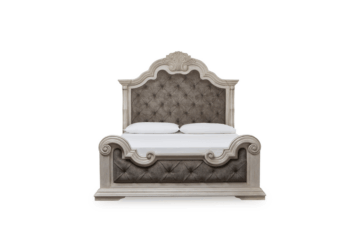 Alternative view of Bruchandi Antique White Upholstered King Bed