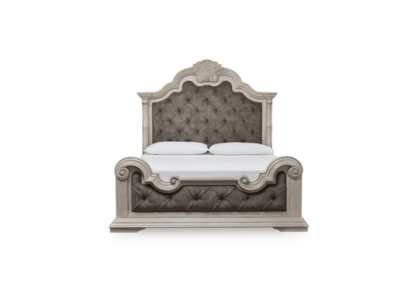 Bruchandi Antique White Upholstered King Bed - Image 2