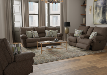 Alternative view of Lenny Chocolate Reclining Loveseat