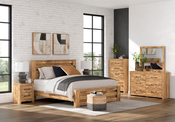 Maystonna Tan King Panel Bed - Image 2