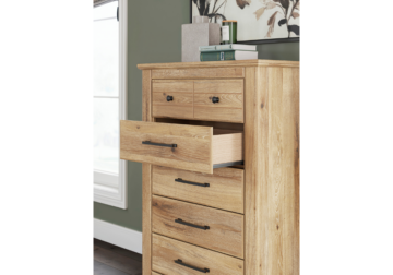 Alternative view of Makidern Tan Five-Drawer Chest