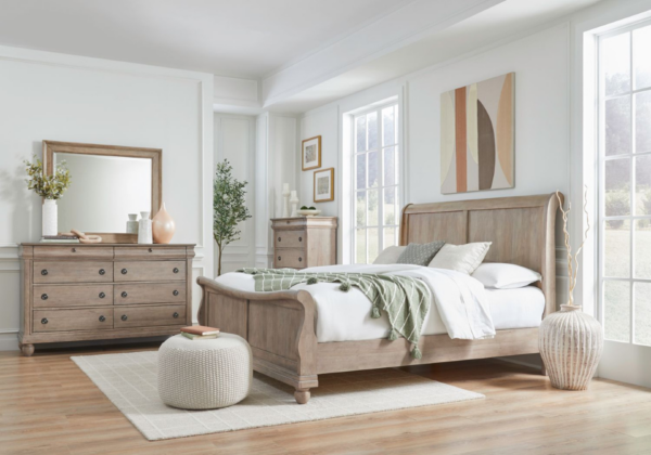 Rustic Traditions Tan King Bed - Image 3