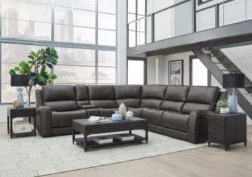 Mont Blanc Gray 6-Piece Power Reclining Sectional