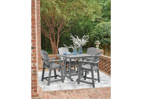 Sanctuary Beach Dark Gray Counter Table with 4 Barstools - Image 2