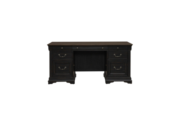 Meritage Aged Charcoal Junior Executive Desk - Image 2