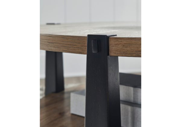 Ridgester Light Brown/Black Round Cocktail Table - Image 2