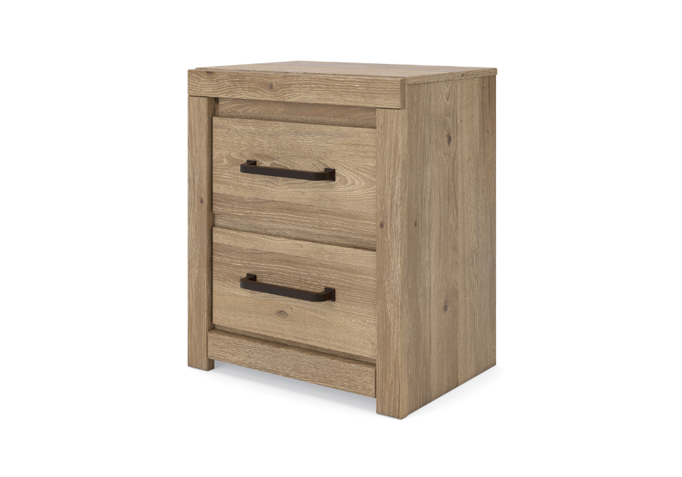Brozmont Tan Two Drawer Nightstand