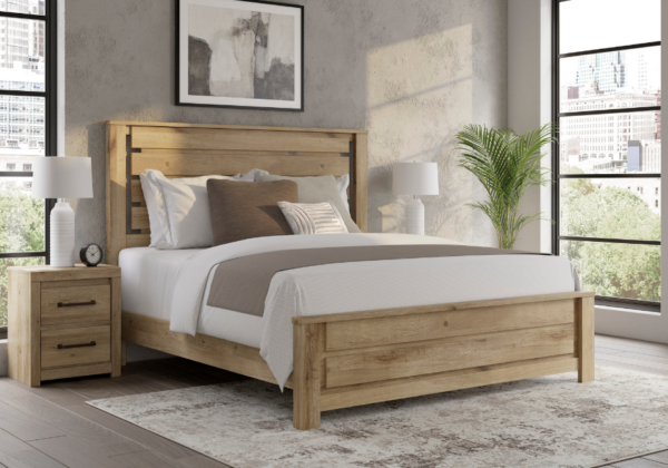 Brozmont Tan King Panel Bed - Image 3