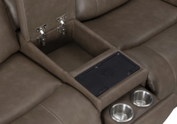 Hamilton Dark Brown Reclining Loveseat - Image 3